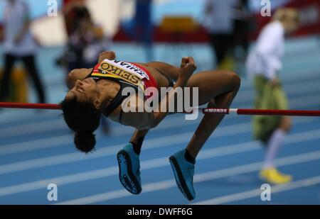 Sopot, Polen 7. März 2014 IAAF World Indoor Championships Sopot 2014. Nafissatou Thiam (Belgien) dich während der Hochsprung-Credit: Michal Fludra/Alamy Live News Stockfoto