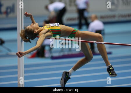 Sopot, Polen 7. März 2014 IAAF World Indoor Championships Sopot 2014. Airine Oalsyte (LTU) dich während der Hochsprung-Credit: Michal Fludra/Alamy Live News Stockfoto