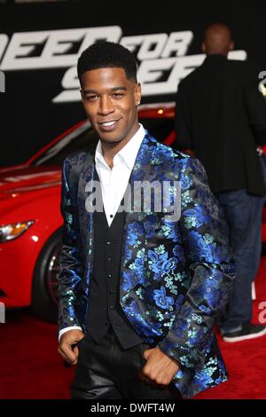 Los Angeles, USA. 6. März 2014. Schauspieler Scott Mescudi aka Kid Cudi besucht die Premiere von Need For Speed in TCL Chinese Theatre in Los Angeles, USA, 6. März 2014. Foto: Hubert Boesl - Live News WIRE SERVICE/Dpa/Alamy Stockfoto