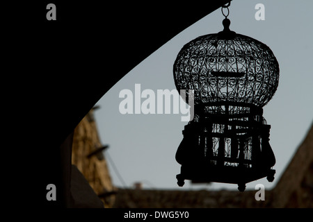 Katar Doha Souk Stadt Vogelkäfig Arch Silhouette Stockfoto