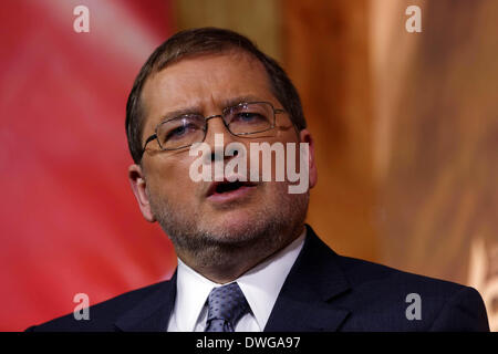 National Harbor, Maryland, USA. 7. März 2014.Conservative Abbildung Grover Norquist bei konservativen politischen Aktion Konferenz (CPAC) abgebildet. Alamy/Trevor Collens. Stockfoto