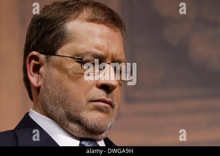 National Harbor, Maryland, USA. 7. März 2014.Conservative Abbildung Grover Norquist bei konservativen politischen Aktion Konferenz (CPAC) abgebildet. Alamy/Trevor Collens. Stockfoto