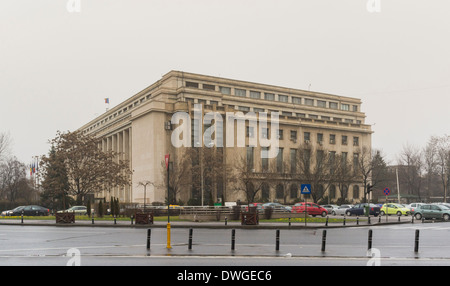 Victoria Palace, der Sitz des rumänischen Premierminister und sein Kabinett, während Winter-Bukarest, Rumänien Stockfoto