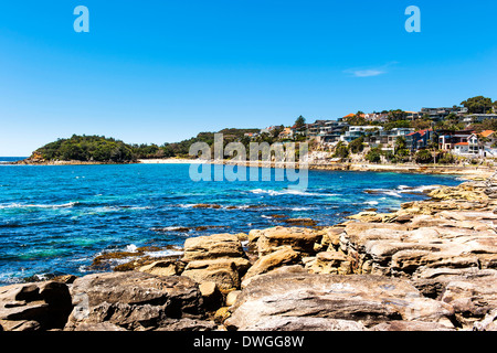 Manly Beach Blick über Cabbage Tree Bay, Shelly Beach Stockfoto