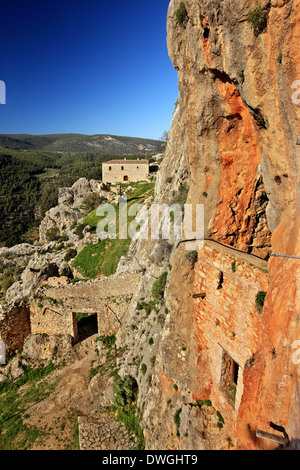 Das byzantinische Kloster Agios Demetrios (Avgo), Ermionida Gemeinde, Argolis (Argolis), Peloponnes, Griechenland. Stockfoto