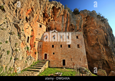 Das byzantinische Kloster Agios Demetrios (Avgo), Ermionida Gemeinde, Argolis (Argolis), Peloponnes, Griechenland. Stockfoto