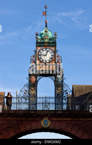 Die viktorianischen Eastgate Clock im Zentrum Stadt in Chester in der Grafschaft Cheshire in Nordwestengland Stockfoto