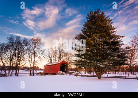 LOYS Station gedeckte Brücke, im Frederick County, Maryland. Stockfoto