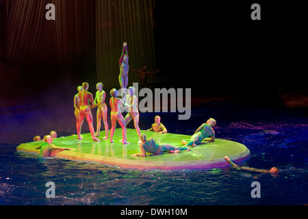 Eine Szene aus dem Cirque du Soleil-Produktion von "o ' im Mirage, auf dem Strip, Las Vegas, Nevada, USA Stockfoto