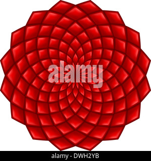 Cool Abstrakt rot Texturen mit geometrischen Form auf weiß Stockfoto