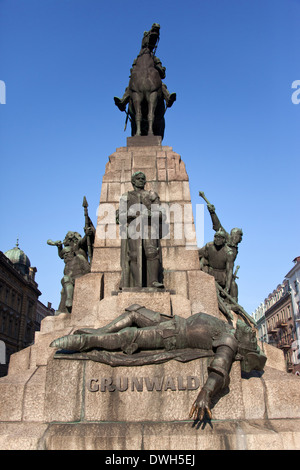 Grunwald-Denkmal in Matejki-Platz in der Stadt Krakau in Polen Stockfoto