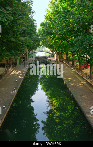Canal Saint-Martin, Paris Stockfoto
