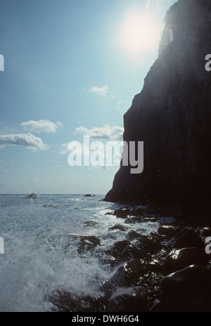 Meer, Klippen, weiten Bucht, Cape Breton Highlands National Park, Nova Scotia, Kanada Stockfoto