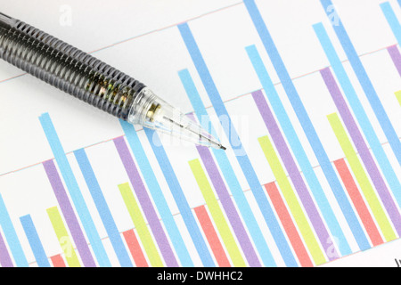 Closeup mechanischen Bleistift Punkt Balkendiagramm. Stockfoto