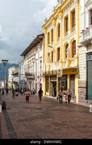 Quito - Calle Algodon Stockfoto