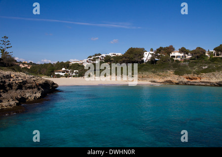 Mallorca Spanien Strand Cala Mandia Ost Küste Mallorca Mallorca Ostküste in der Nähe von Portocristo-Balearen-Spanien Stockfoto