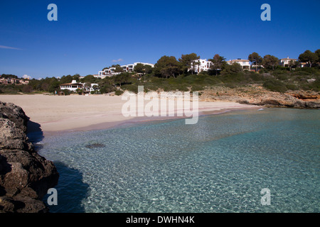 Spanien Strand Cala Anguila Cala Mandia Ost Küste Mallorca Mallorca Ostküste in der Nähe von Portocristo-Balearen-Spanien Stockfoto