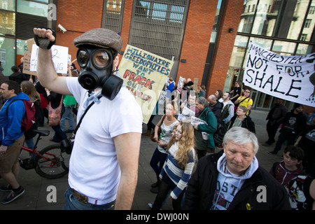 Anti-Fracking-Demonstration in Manchester. Stockfoto