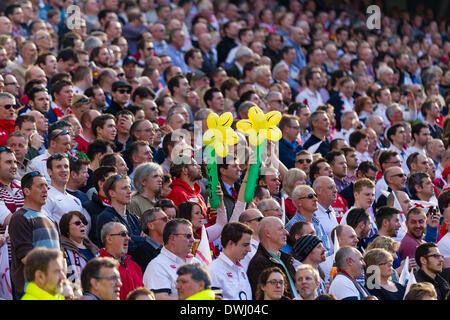 London, UK. 9. März 2014. Fans, bevor die RBS 6 Nations zwischen England und Wales im Twickenham Stadion Credit entsprechen: Action Plus Sport/Alamy Live News Stockfoto