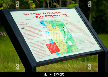 Interpretierende Board, Fort Yamhill State Park, Oregon Stockfoto