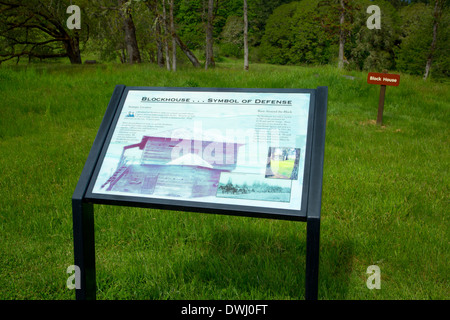 Interpretierende Board, Fort Yamhill State Park, Oregon Stockfoto