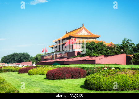 Tiananmen-Tor am südlichen Ende der verbotenen Stadt in Peking, China. Stockfoto