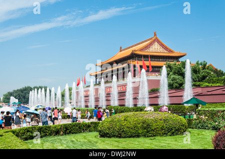 Tiananmen-Tor am südlichen Ende der verbotenen Stadt in Peking, China. Stockfoto