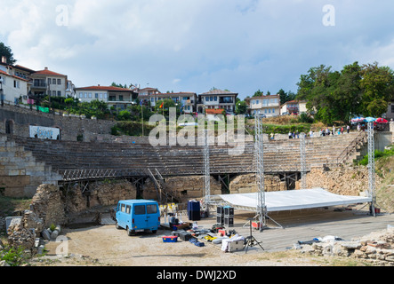 Zar Samuil-Festung - Amphitheater, Ohrid, Mazedonien Stockfoto