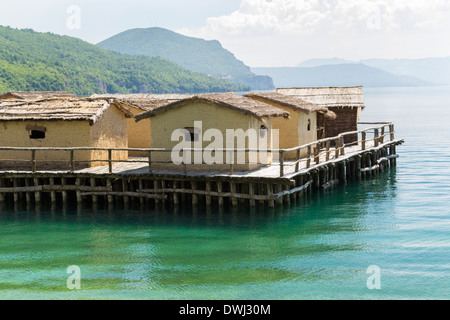 Museum auf dem Wasser in der Bucht von Knochen, Ohrid, Mazedonien Stockfoto