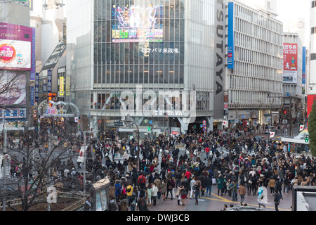 Japan Tokyo Shibuya Crossing in Shibuya, Tokio Stockfoto
