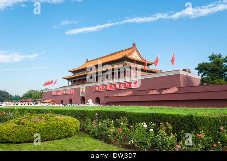 Tiananmen-Tor am südlichen Ende der verbotenen Stadt in Peking, China. Stockfoto