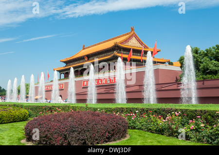 Tiananmen-Tor am südlichen Ende der verbotenen Stadt in Peking, China. Stockfoto