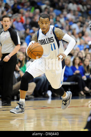 Dallas, Texas, USA. 9. März 2014. 9. März 2014: Dallas Mavericks shooting Guard Monta Ellis #11 bei einem NBA-Spiel zwischen den Indiana Pacers und den Dallas Mavericks das American Airlines Center in Dallas, TX Dallas besiegt Indiana 105-94 Credit: Cal Sport Media/Alamy Live News Stockfoto