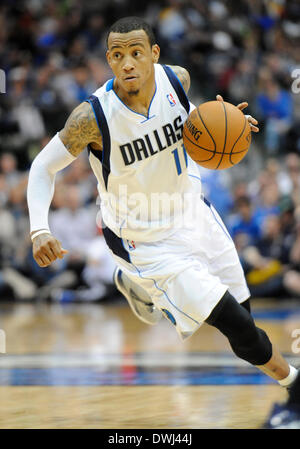 Dallas, Texas, USA. 9. März 2014. 9. März 2014: Dallas Mavericks shooting Guard Monta Ellis #11 erzielte 20 Punkte in einem NBA-Spiel zwischen den Indiana Pacers und den Dallas Mavericks das American Airlines Center in Dallas, TX Dallas besiegt Indiana 105-94 Credit: Cal Sport Media/Alamy Live News Stockfoto