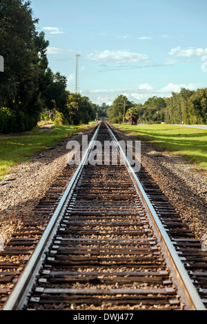 Verlassenen ländlichen zentralen Florida Gleise in der Nähe von Sevilla, Florida USA. Stockfoto
