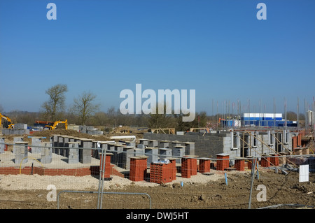 Bau einer Neubausiedlung in der Nähe von Buckingham im Norden Buckinghamshire UK Stockfoto