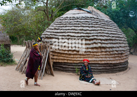 Traditionelle Zulu-Dorf Stockfoto