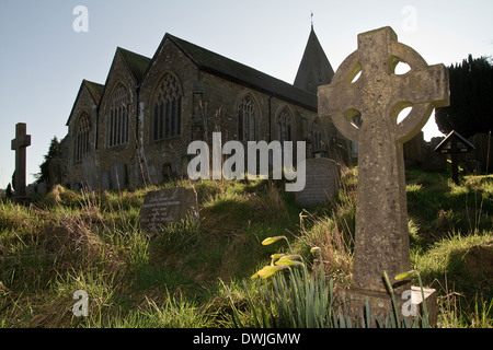 ungepflegten Friedhof in Westerham Kent UK Stockfoto