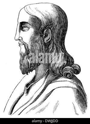 Byzantinische Bild Christi aus dem 6. Jahrhundert Stockfoto