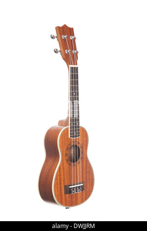 Klassische Ukulele Hawaii-Gitarre, erschossen Studio isolierten auf weißen Hintergrund Stockfoto