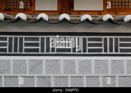 Koreanische traditionelle Wand und Fenster Stockfoto