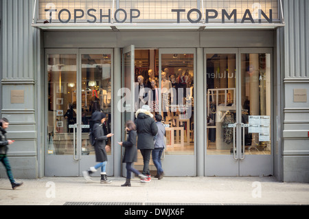 Topshop/Topman speichern am Broadway in Soho in New York Stockfoto