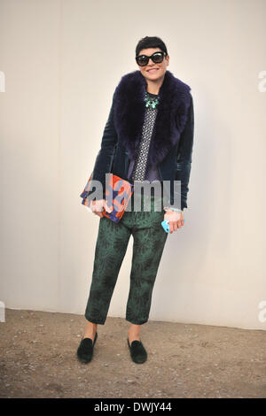 Elisa Nalin Ankunft bei der Louis Vuitton Modenschau während der Paris Fashion Week in Paris - 5. März 2014 - Start-und Landebahn Manhattan/Celine Gaille Stockfoto