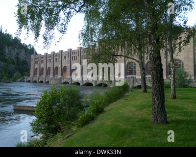 Olidan Wasserkraftwerk, Trollhättan, Västra Götalands Län, Västergötland, Schweden Stockfoto