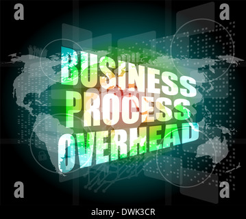 von Geschäftsprozessen Overhead Schnittstelle Hallo Technologie Stockfoto