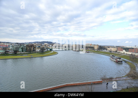 Blick auf Weichsel vom königlichen Schloss. Stockfoto