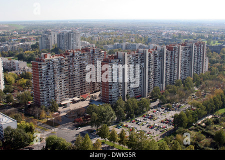 Luftaufnahme von Zagreb, der Hauptstadt Kroatiens am 14. Oktober 2007 Zagreb, Kroatien. Stockfoto