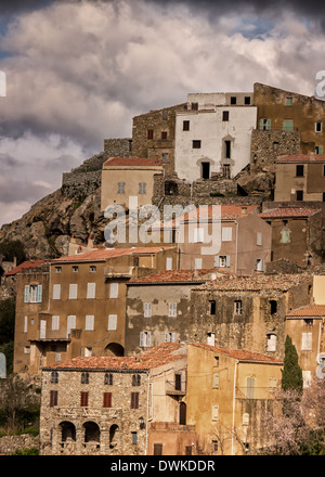 Der Berg Dorf von Speloncato in der Balagne Region Norden Korsikas Stockfoto