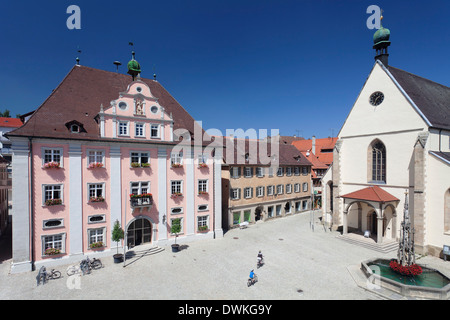 Altstadt mit Marktplatz, Rathaus und St.-Martins-Dom Rottenburg am Neckar, in der Nähe von Tübingen, Baden-Württemberg, Deutschland Stockfoto