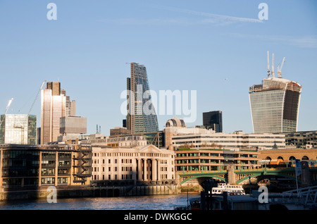 Die Skyline der City of London zeigt Tower 42, Leadenhall Gebäude und 20 Fenchurch Street, London, England, UK Stockfoto